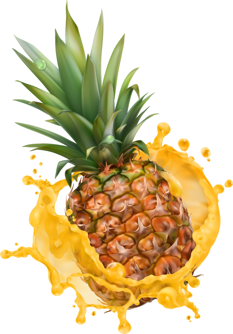Realistic pineapple juice splash 3d icon